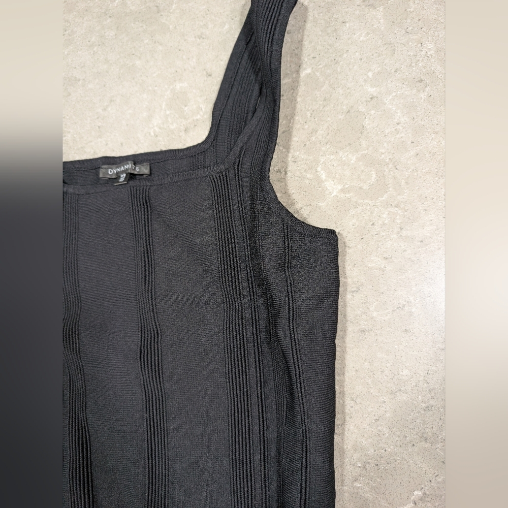 Dynamite Black Ribbed Tank Top - Picture 4 of 5